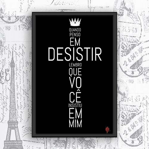 Quadrinho Decorativo - Jesus insistiu em mim